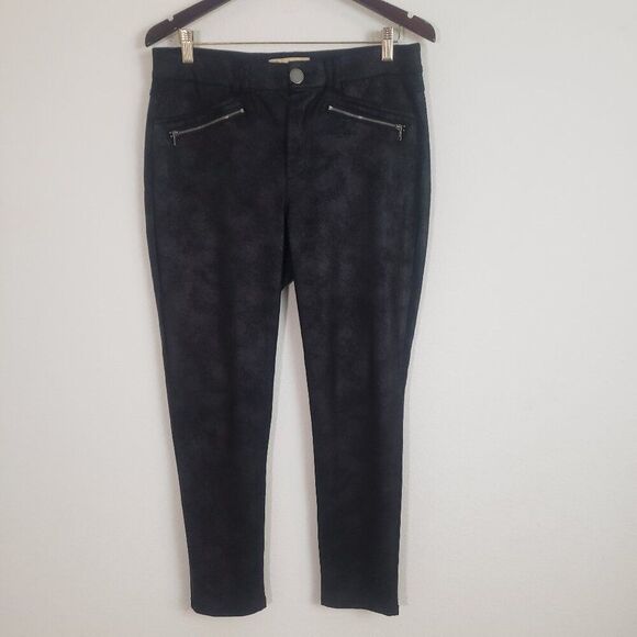 Democracy Ponte Pants 12 Black AB Technology Grunge Witchy Goth Sretchy Metallic - Picture 1 of 11